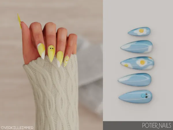 Alpha Potier nails - The Sims 4 Custom Content