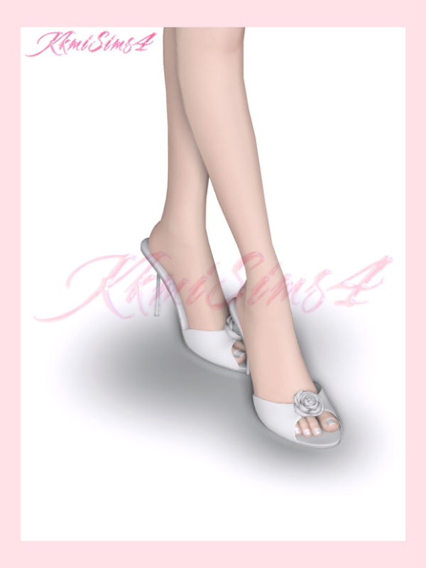 Alpha Rose leather heeled sandals by simsfinds - The Sims 4 Custom Content