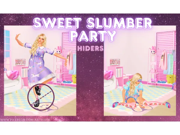 Mix Sweet Slumber Party CAS Hiders by astrisim - The Sims 4 Custom Content