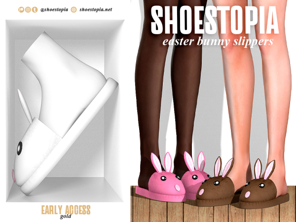Alpha Shoestopia. Easter Bunny Slippers by shoestopia - The Sims 4 custom content