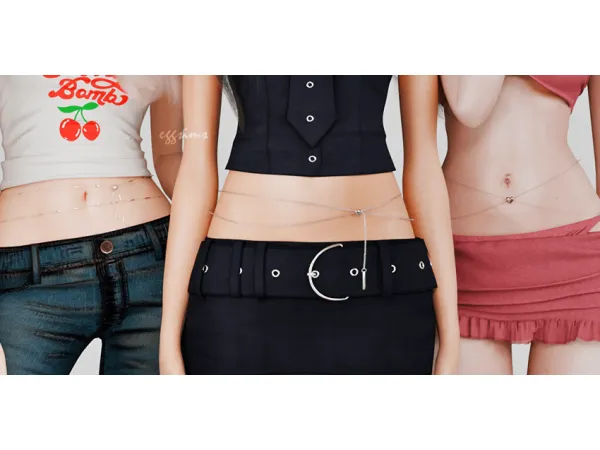 Alpha [EGGSIMS] waist chain 06 by simsfinds - The Sims 4 Custom Content