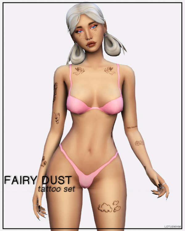 Mix Fairy Dust Tattoo Set by lotuswhimcc - The Sims 4 Custom Content