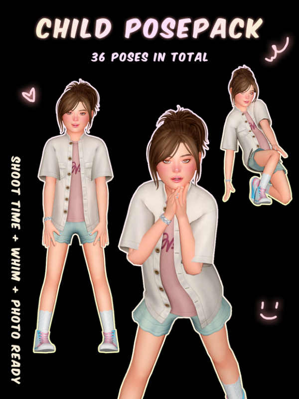 Mix Child Posepack by simsfinds - The Sims 4 Custom Content