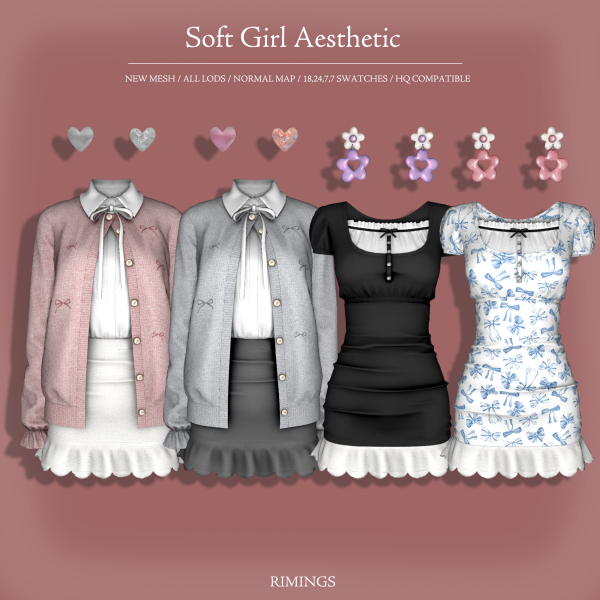 Alpha [RIMINGS] Soft Girl Aesthetic by simsfinds - The Sims 4 Custom Content