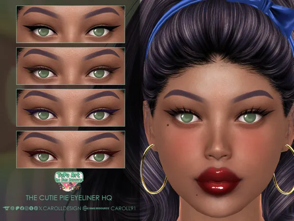 Maxis Match TuPu Art Collab The Cutie Pie Eyeliner HQ by thesimsresource - The Sims 4 Custom Content