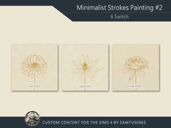 Mix Minimalist Strokes Square Painting 2 Extra C Samtuse963 - The Sims 4 Custom Content