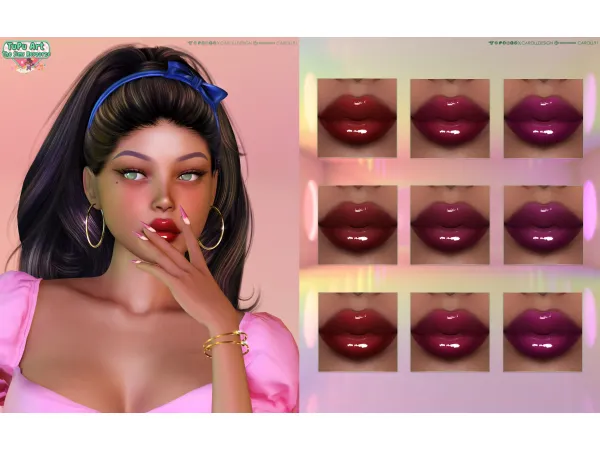 Mix TuPu Art Collab The Cutie Pie Lip Gloss HQ by thesimsresource - The Sims 4 Custom Content