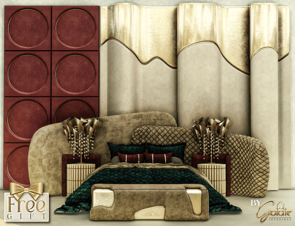 Alpha Chamberich bedroom loveseat by goldie_s4 - The Sims 4 Custom Content