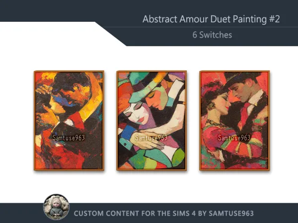 Mix Abstract Amour Duet Painting 2 Extra A Samtuse963 by simsfinds - The Sims 4 Custom Content