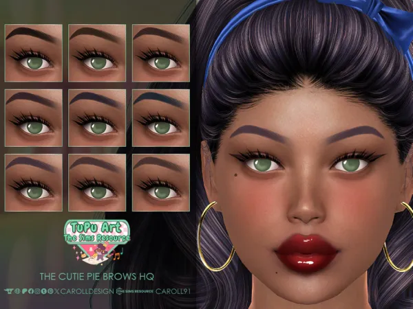 Maxis Match TuPu Art Collab The Cutie Pie Brows HQ by Caroll912 - The Sims 4 Custom Content