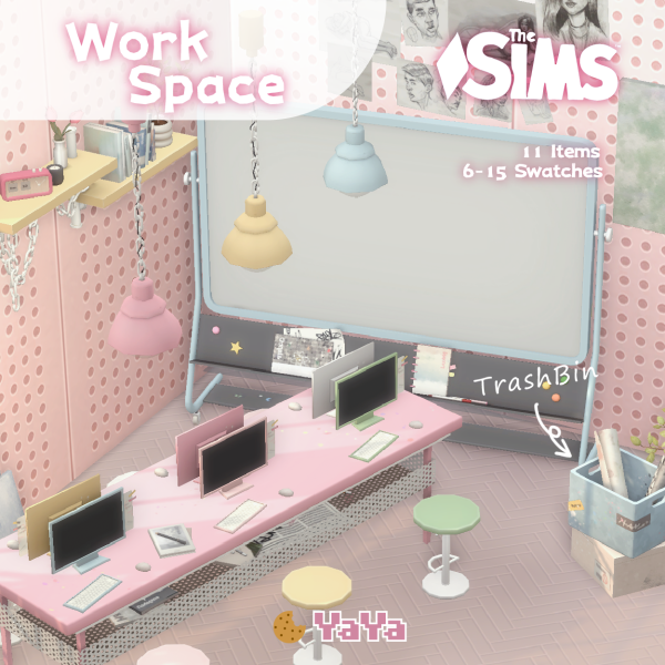 Maxis Match SetA Workspace by simsfinds - The Sims 4 Custom Content