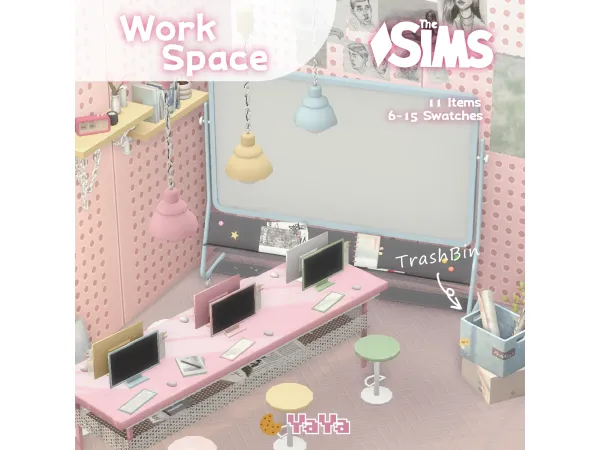Maxis Match SetA Workspace by yaya_sims - The Sims 4 Custom Content