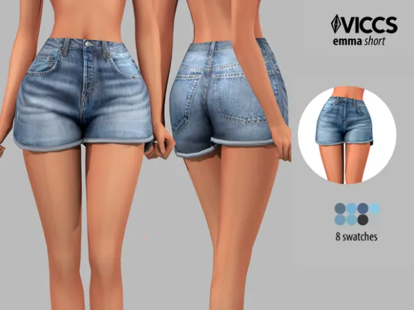Alpha VICCS_ EMMA SHORTS (TEEN ELDER) - The Sims 4 Custom Content