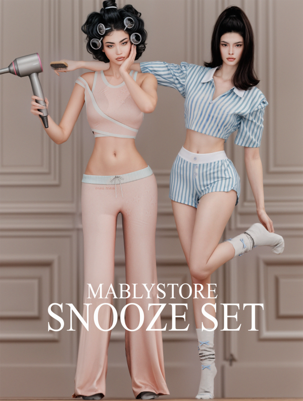 Alpha SNOOZE SET by simsfinds - The Sims 4 Custom Content