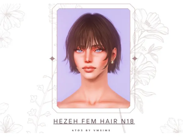 4to3 Hezeh Fem Hair N18 (v2) by VMSims - The Sims 3 Custom Content