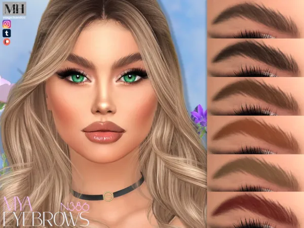Alpha Mya Eyebrows N386 by magichandcc - The Sims 4 Custom Content