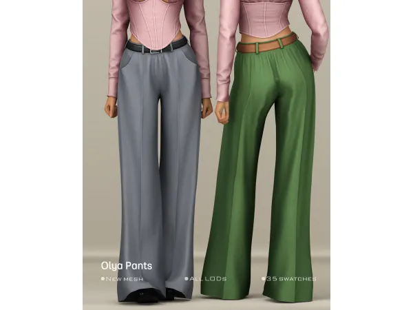 Alpha [Belaloallure] Olya pants - The Sims 4 Custom Content
