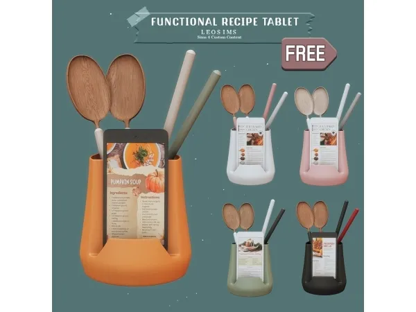 Mix Functional Recipe Tablet - The Sims 4 Custom Content