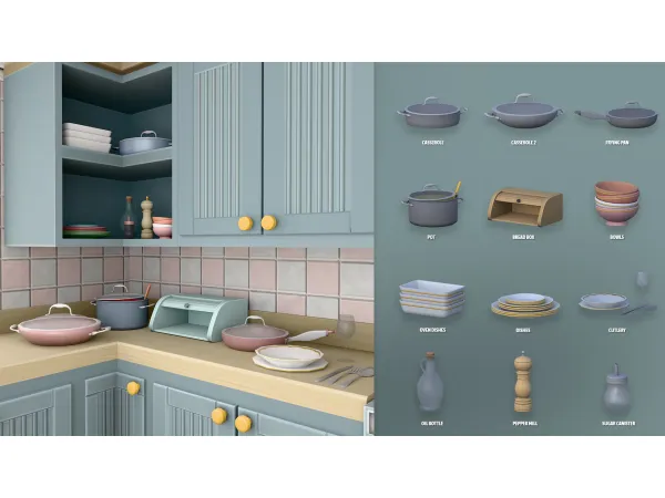 Maxis Match KITCHEN FLAVOURS KITCHEN CLUTTER 2 ModCo Studios - The Sims 4 Custom Content