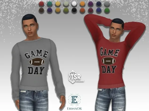 Mix Men's GameDay Top - The Sims 4 Custom Content