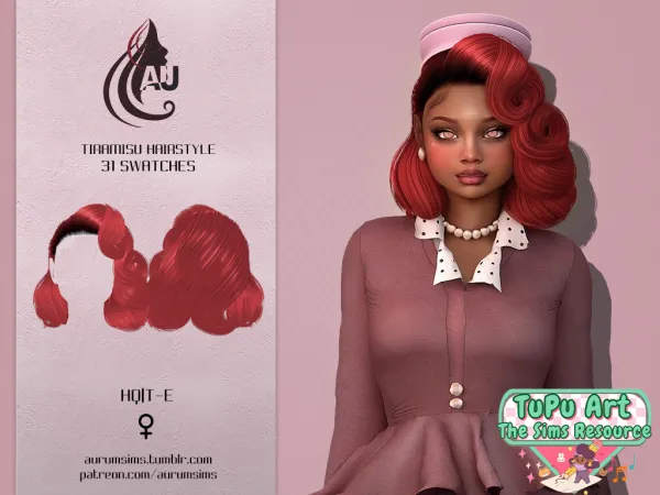 Alpha TuPu Art Collab Tiramisu hairstyle (alpha style) by aurum - The Sims 4 Custom Content