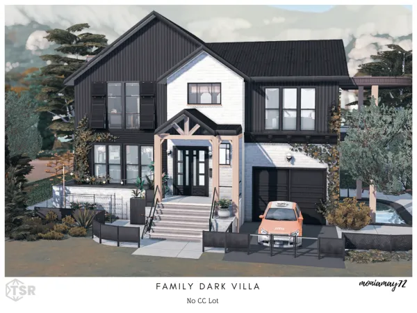 Mix Family Dark Villa by moniamay72 - The Sims 4 Custom Content