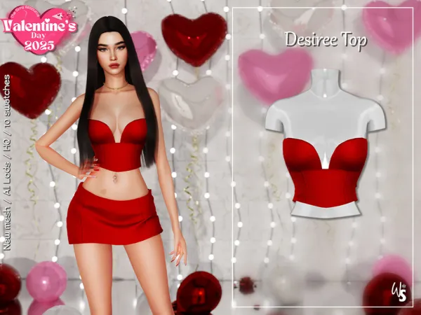 Alpha Desiree Top by wisteriasims - The Sims 4 Custom Content