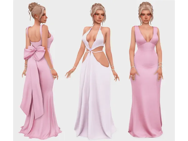 gorgeous gowns | sims 4 lookbook by boujeesimss