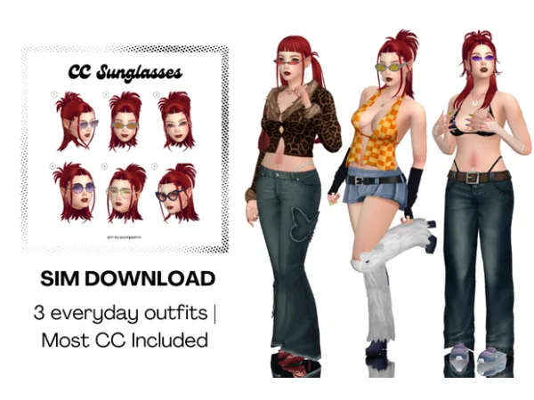 Maxis Match Y2K ish Sim Download by simsfinds - The Sims 4 Custom Content