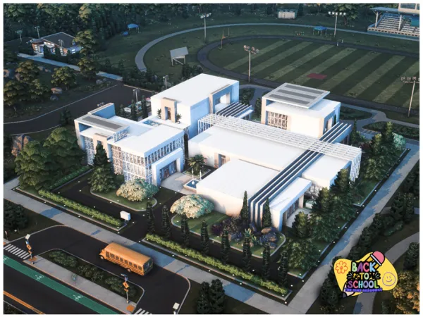 Maxis Match MM Modern High School by Merin Martini - The Sims 4 Custom Content
