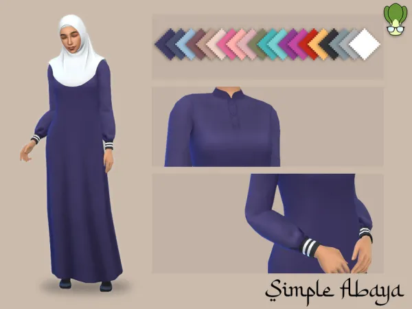 Maxis Match Simple Abaya 3 by thesimsresource - The Sims 4 Custom Content