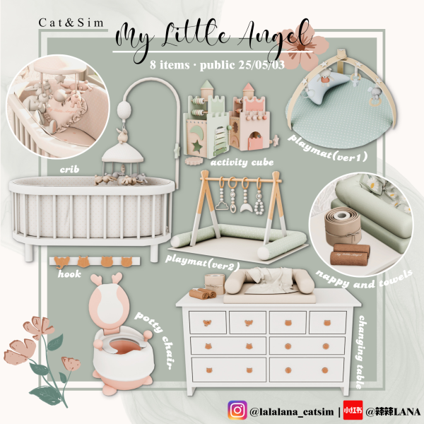 Mix My Liitle Angel Set by simsfinds - The Sims 4 Custom Content