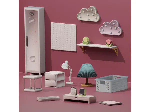 Teen Study Set by SnootySims