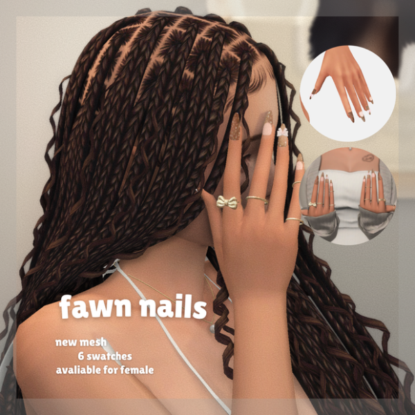 Maxis Match fawn nails by simsfinds - The Sims 4 Custom Content