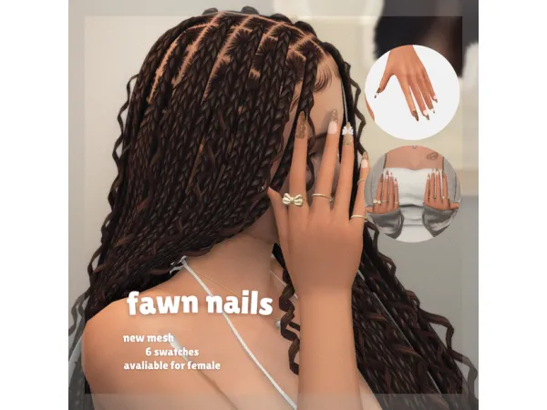 Maxis Match fawn nails by kaycreame - The Sims 4 Custom Content
