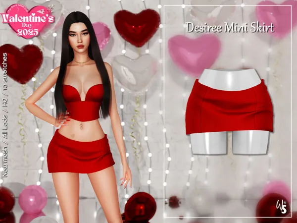 Alpha Desiree mini Skirt by wisteriasims - The Sims 4 Custom Content