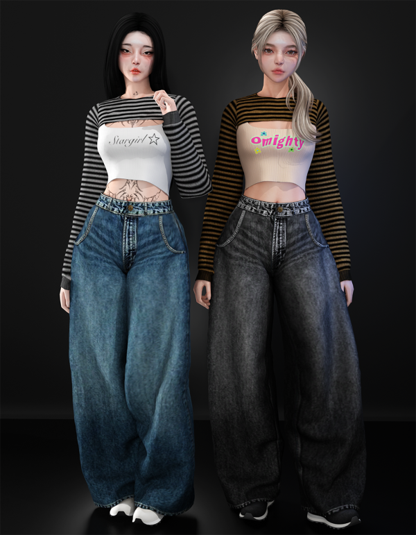 Alpha ᴡɪᴅᴇ ʟᴇɢ ᴊᴇᴀɴ ᴀɴᴅ ᴛᴏᴘ by whimp - The Sims 4 Custom Content
