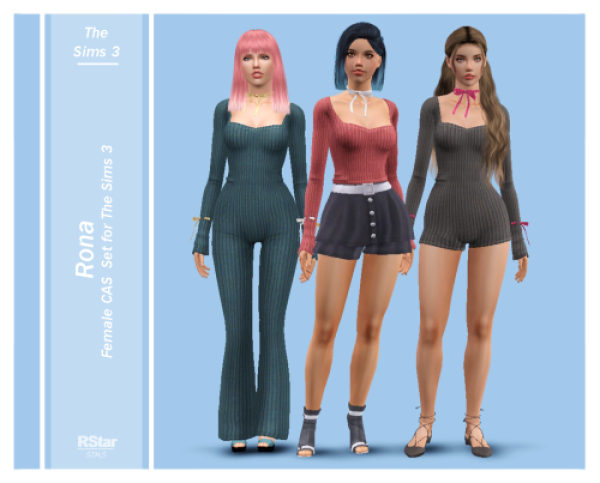 Rona (Female CAS set) by simsfinds - The Sims 3 Custom Content