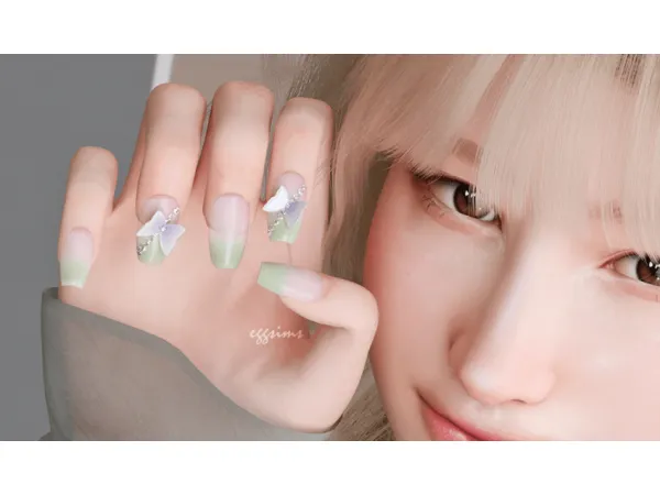 Mix [EGGSIMS] nails 21 - The Sims 4 Custom Content