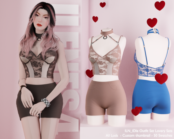 Mix ILN IDle Set Outfit by ilenes4 - The Sims 4 Custom Content