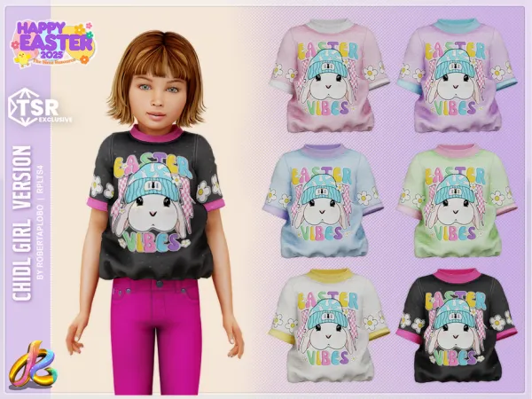 Mix Girl Top 307 Child by robertaplobo - The Sims 4 Custom Content