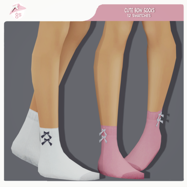 Mix Cute Bow Socks by simsfinds - The Sims 4 Custom Content