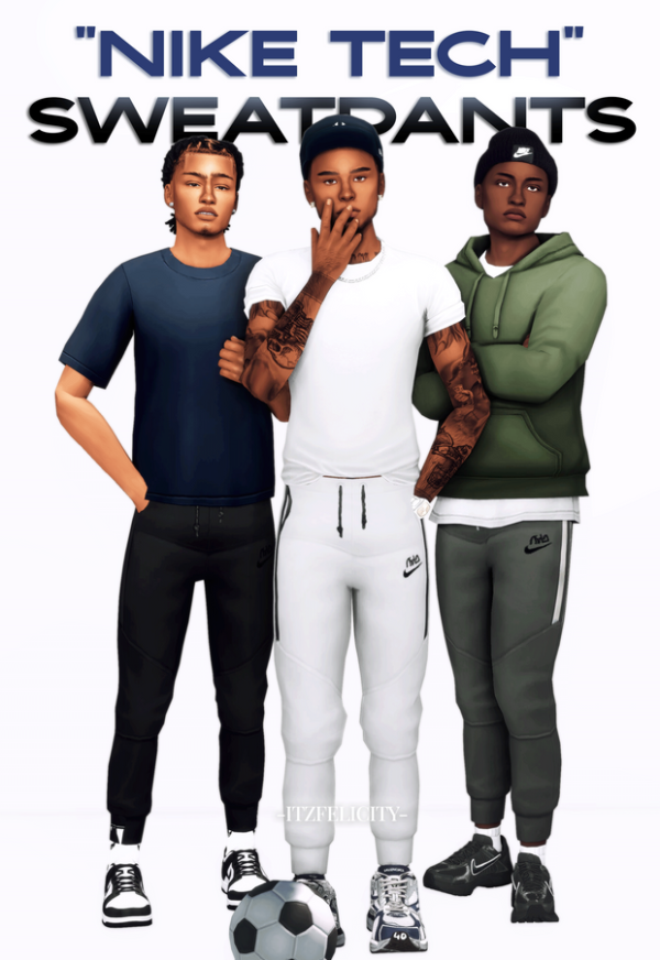 Maxis Match Nike Tech Sweatpants for Men by simsfinds - The Sims 4 Custom Content