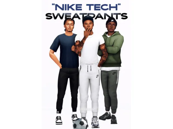 Maxis Match Nike Tech Sweatpants for Men by itzfelicity - The Sims 4 Custom Content