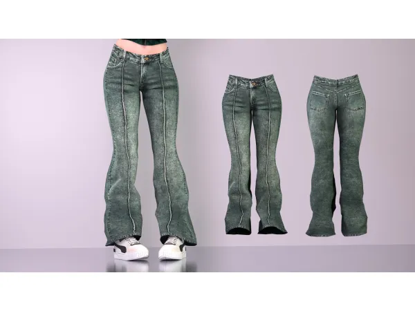 Alpha ALICE FLARED JEANS WITH ARROWS by modcollective - The Sims 4 Custom Content