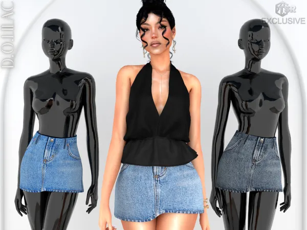 Denim Mini Skirt DO0768 by DOLilac