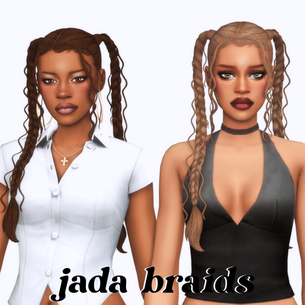 Maxis Match Jada Braids by simsfinds - The Sims 4 Custom Content