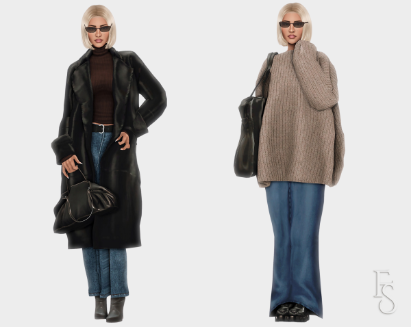 Alpha Styling Denim Skirts Lookbook 1 by simsfinds - The Sims 4 Custom Content