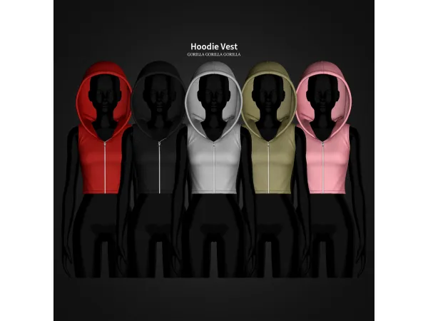 Alpha Hoodie Vest by gorillax3 - The Sims 4 Custom Content