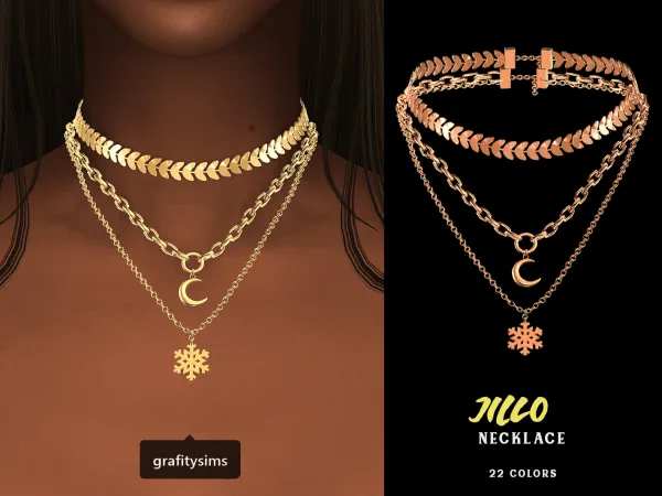 Alpha Jillo Necklace by grafity-cc - The Sims 4 Custom Content